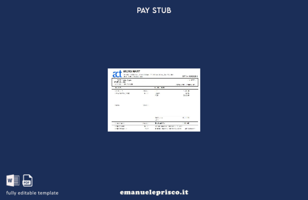 modello di busta paga Micro MART Malesia stile verificato